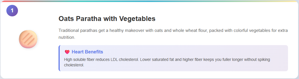 Oats Paratha with Vegetables